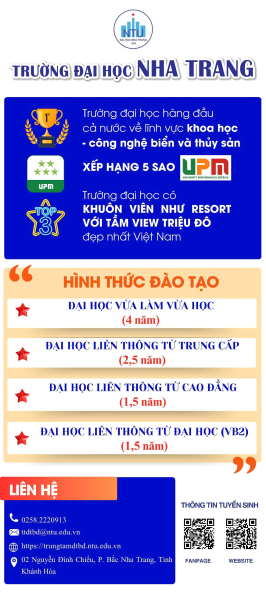 Thông báo tuyển sinh hệ Đại học tại trường Đại học Nha Trang năm 2026